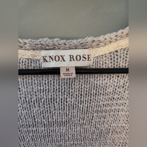 Women's Gray Knit Open Sweater - Picture 3 of 4